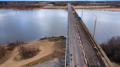 Ремонт моста через Вычегду в Корткеросском районе Коми выполнен на 60%
